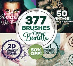 377个PS笔刷(六套合集)：377 Brushes Megabundle